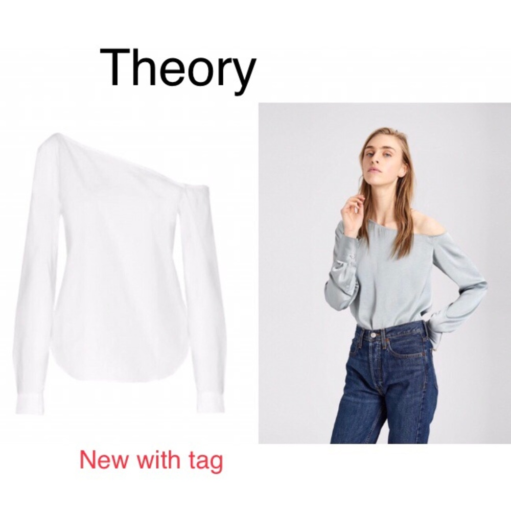 NWT💓Theory💓 one-shoulder stretch cotton top